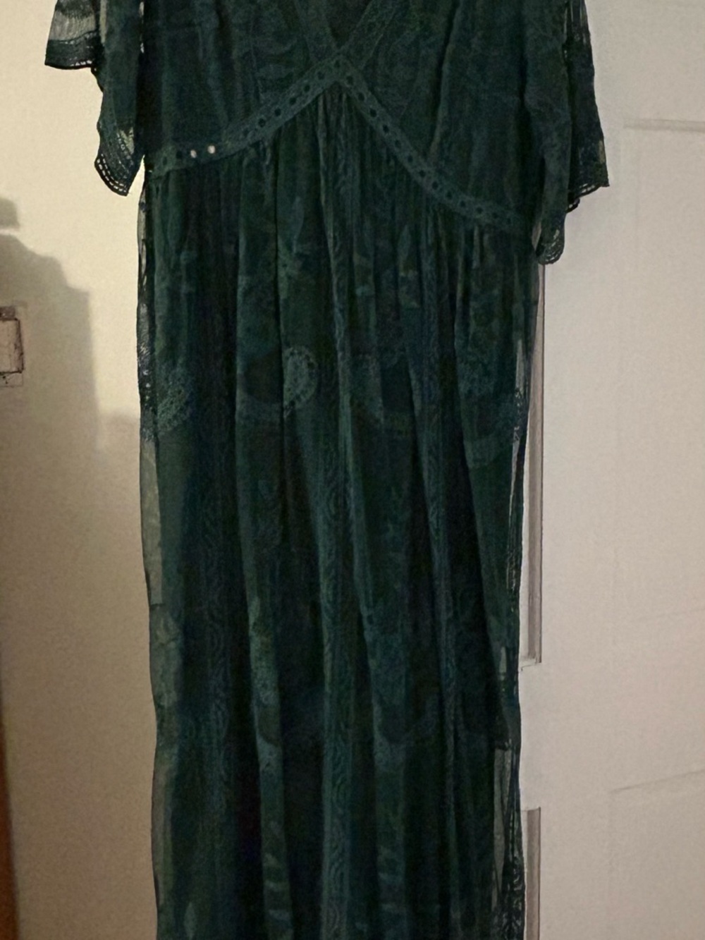 PinkBlush Maternity Dark Green Lace Maxi Dress